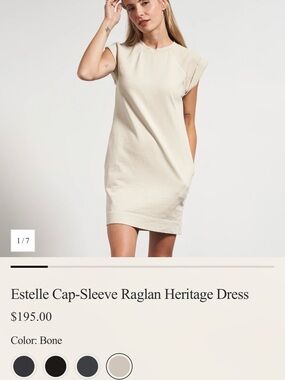 Rowan Estelle Cap-Sleeve Raglan Dress - Bone- Large